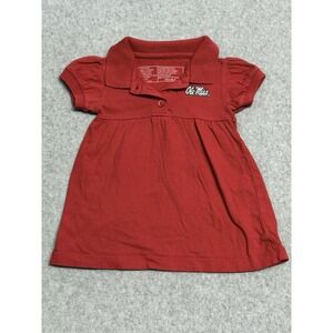 Ole Miss Rebels Shirt Polo Dress Short Sleeve Girls 3-6 Months Red NCAA Football